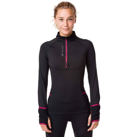 Veste demi-zippée Running RAIDLIGHT Femme Wintertrail LS Noir AH 2020