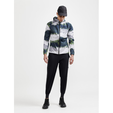 Veste à capuche Running CRAFT Homme Zippée Hydro Jacket Multi-Cactus AH 2021