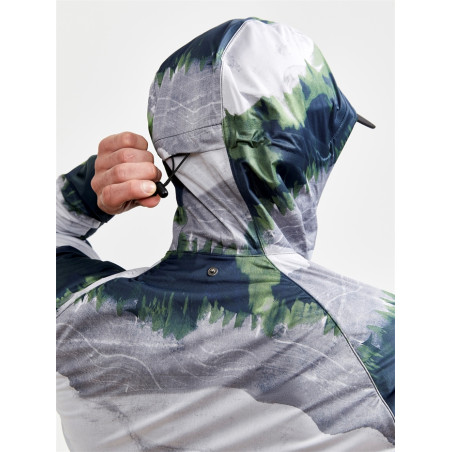Veste à capuche Running CRAFT Homme Zippée Hydro Jacket Multi-Cactus AH 2021