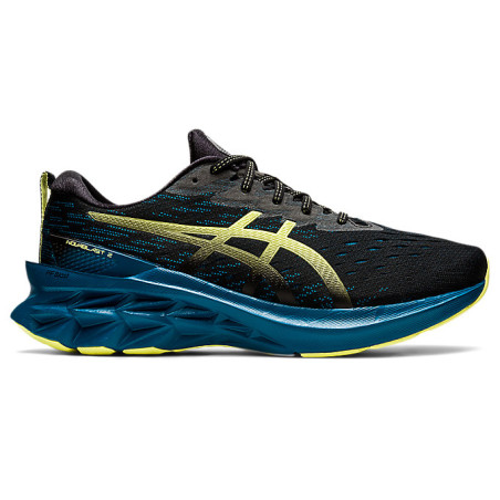 Chaussures Running ASICS Homme NOVABLAST 2 Noir / Jaune / Bleu AH 2021