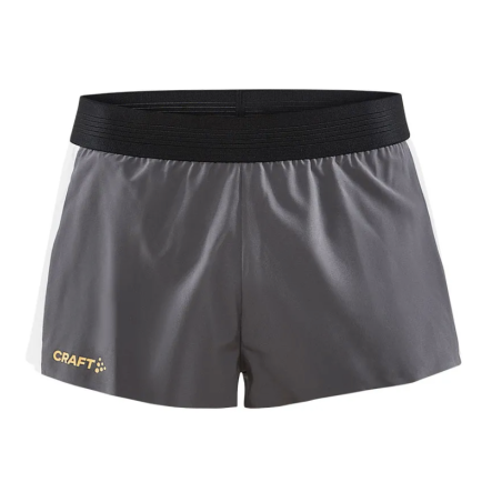 Short Running CRAFT Homme PRO HYPERVENT SPLIT Gris / Blanc PE 2022