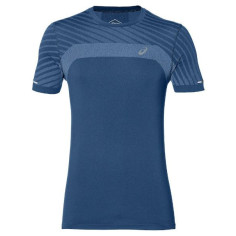 T-Shirt Running ASICS Homme SEAMLESS SS TEXTURE Bleu 2019