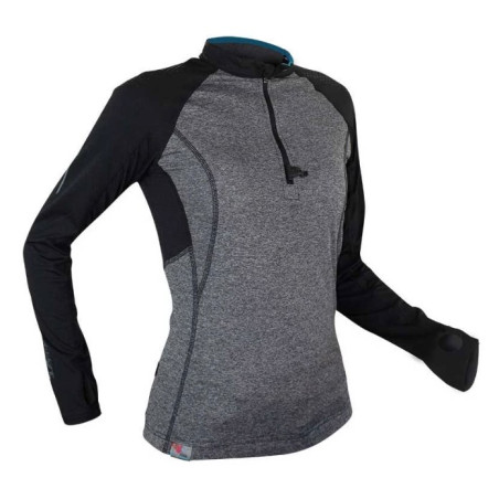 Veste demie-zippée Running RAIDLIGHT Femme Performer XP ML Noir / Gris AH 2017