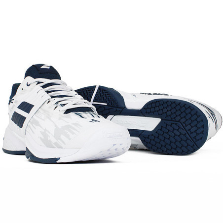 Chaussures BABOLAT Homme PROPULSE FURY Toutes Surfaces Blanche / Bleu PE 2022