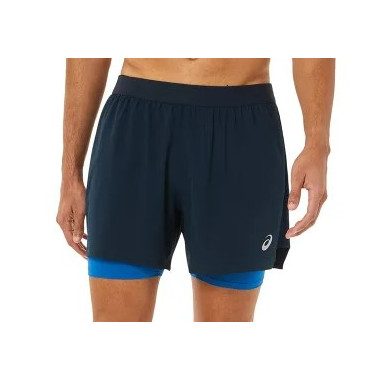 Short Running ASICS Homme ROAD 2-N-1 5IN Bleu...