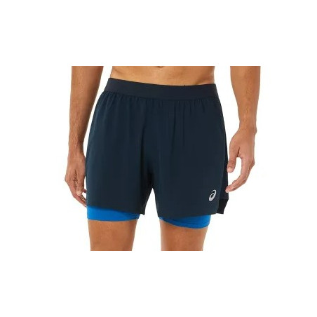 Short Running ASICS Homme ROAD 2-N-1 5IN Bleu PE 2021