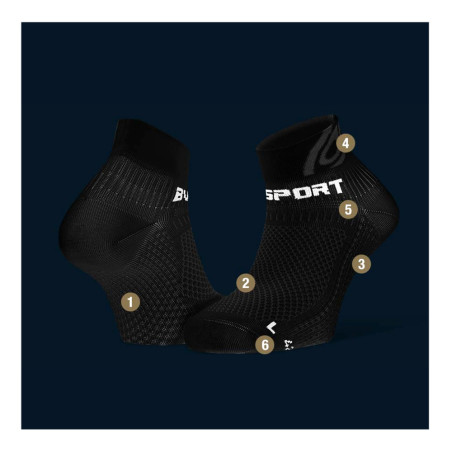 Chaussettes Running BV SPORT Ligth 3D Courte Noir PE 2020