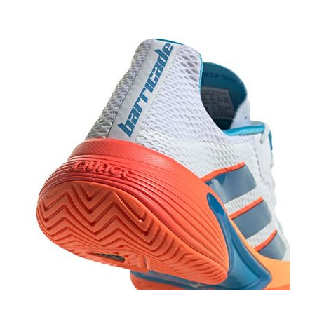 Chaussures ADIDAS Homme BARRICADE Toutes Surfaces Blanc / Bleu / Orange PE 2022