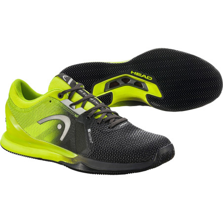 Chaussures HEAD Homme SPRINT PRO 3.0 SF Terre Battue Noire / Jaune Fluo 2021