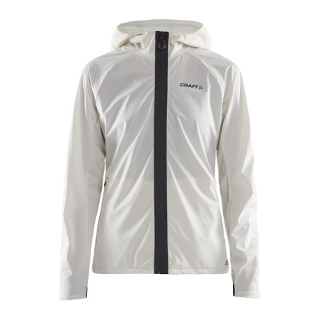 Veste à capuche Running CRAFT Femme Zippée Hydro Jacket Ecru PE 2020