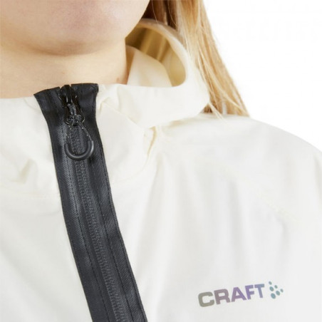Veste à capuche Running CRAFT Femme Zippée Hydro Jacket Ecru