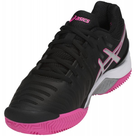 Chaussures ASICS Femme Gel-Resolution 7 Terre Battue Noire / Rose PE 2018
