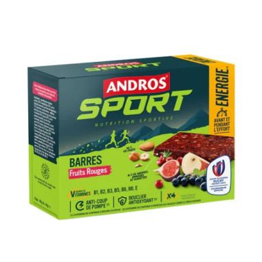 Barres ANDROS Pâte de Fruits - Fuits rouges x4