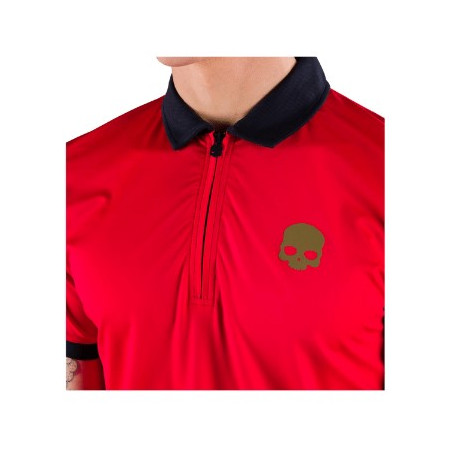 POLO Tennis HYDROGEN Homme HALF ZIP TECH Rouge / Bleu / Or AH 2022