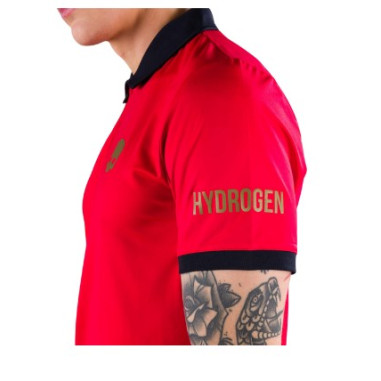 POLO Tennis HYDROGEN Homme HALF ZIP TECH Rouge...