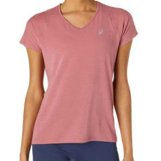 T-Shirt Running ASICS Femme V-NECK SS TOP Smokey Rose AH...