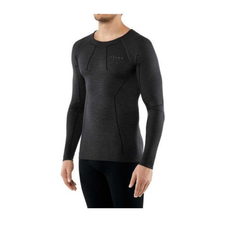 T-Shirt FALKE Homme Wool Tech Longs ML Gris AH 2019