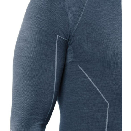 T-Shirt FALKE Homme Manches Longues WOOL TECH Bleu Marine AH 2022