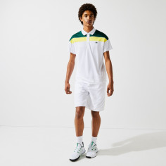 Polo LACOSTE Homme SPORT Regular Blanc / Vert / Jaune AH... 2