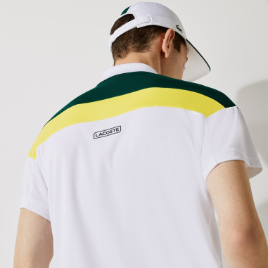 Polo LACOSTE Homme SPORT Regular Blanc / Vert /...