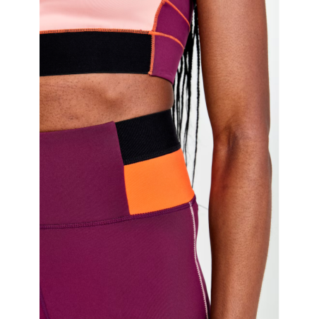 Collant Running CRAFT Femme PRO CHARGE BLOCKED Violet / Orange PE 2022