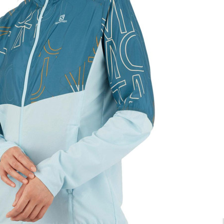 Veste Running SALOMON Femme AGILE FZ Hoodie W Vert Cèdre / Moutarde AH 2021