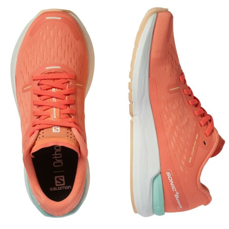 Chaussures Running SALOMON Femme SONIC 4 BALANCE Corail / Blanche
