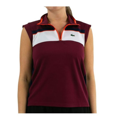 Polo sans manches LACOSTE Femme SPORT Bordeaux / Marine 2023
