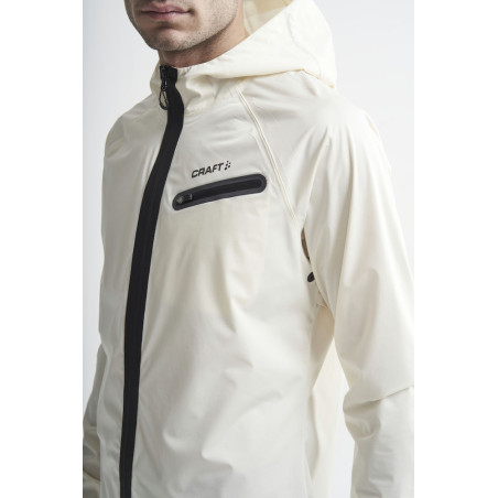 Veste à capuche Running CRAFT Homme Zippée Hydro Jacket Ecru PE 2020
