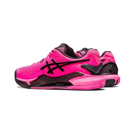 Chaussures ASICS Homme GEL-RESOLUTION 9 Terre Battue Rose / Noire PE 2023