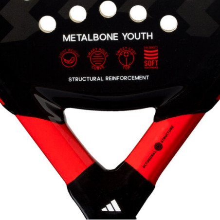 Raquette Padel Junior ADIDAS METALBONE YOUTH 3.2 Noir / Rouge (345 g) 2023