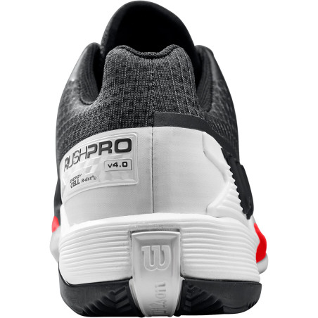 Chaussures WILSON Homme RUSH PRO 4.0 Terre Battue Blanc / Noir / Rouge PE 2022