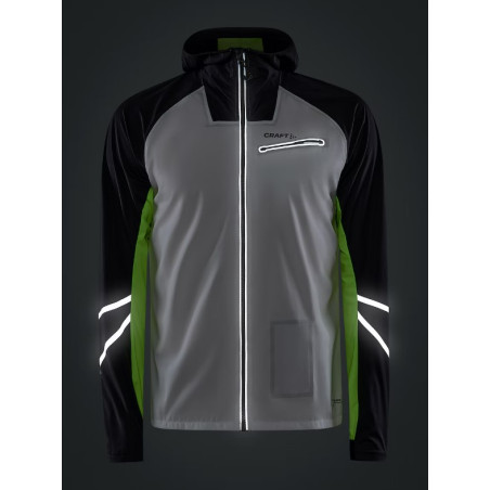 Veste à capuche Running CRAFT Homme PRO HYDRO LUMEN Blanc / Gris / jaune AH 2022