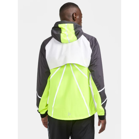Veste à capuche Running CRAFT Homme PRO HYDRO LUMEN Blanc / Gris / jaune AH 2022