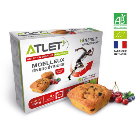 Cake Moelleux ATLET Energétiques Fruits Rouges 4 X 40g