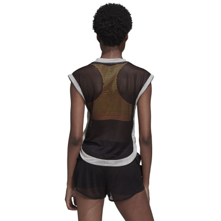 T-Shirt ADIDAS Femme NEW YORK Gris / Noir / Orange AH 2019