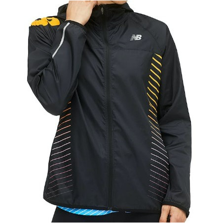 Veste Running  NEW BALANCE Femme REFL ACC JKT Noir / Orange PE 2022