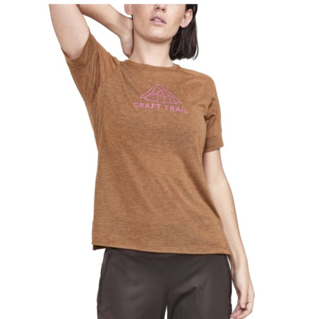 T-Shirt Running CRAFT Femme ADV TRAIL Camel / RoseAH 2023