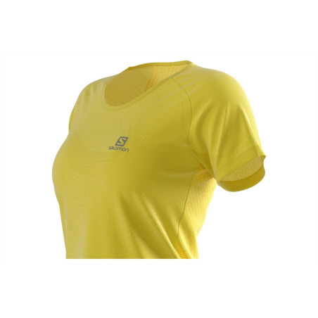 T-Shirt Running SALOMON Femme CROSS REBEL SS Jaune PE 2022