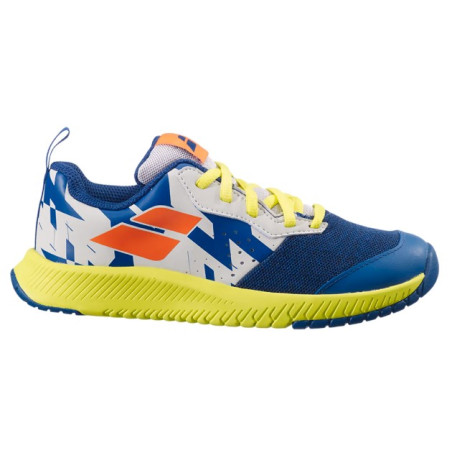 Chaussures BABOLAT Garçon PULSION All Court Junior Bleu / Blanc / Jaune PE 2021
