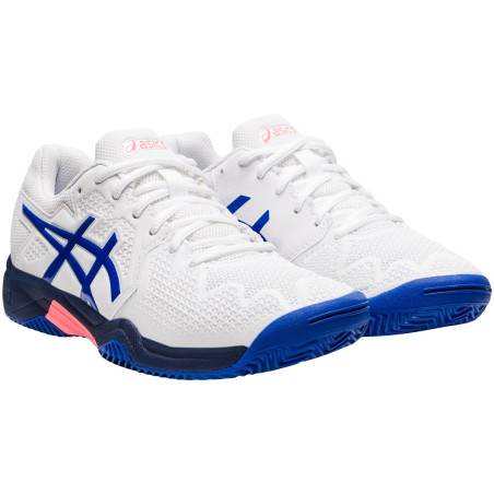Chaussures ASICS Junior GEL-RESOLUTION 8 GS Blanc / Bleu AH 2021