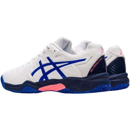 Chaussures ASICS Junior GEL-RESOLUTION 8 GS Blanc / Bleu AH 2021