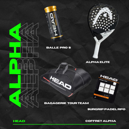 Pack Padel HEAD - Raquette ALPHA ELITE + Bagagerie TOUR TEAM
