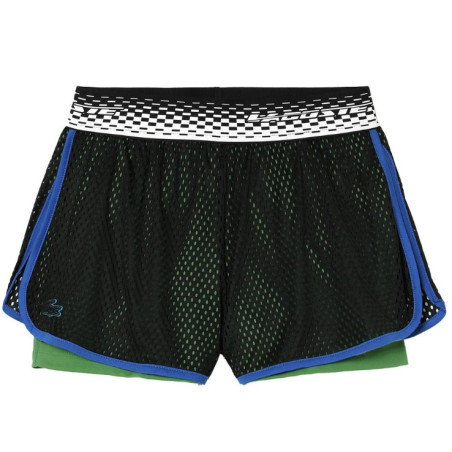 Short LACOSTE Sport Femme avec Shorty Noir / Bleu / Vert 2023