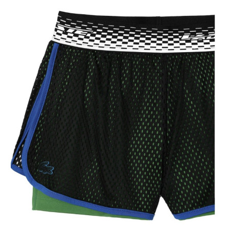 Short LACOSTE Sport Femme avec Shorty Noir / Bleu / Vert 2023