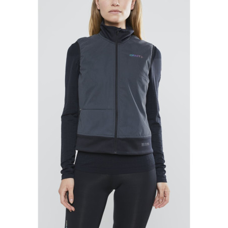 Veste sans manche Running CRAFT Femme Zippée Lumen Subzero Body Noir AH 2020