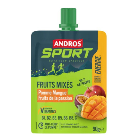 Compote ANDROS Energie Pomme Mangue Fruits de la Passion 90g