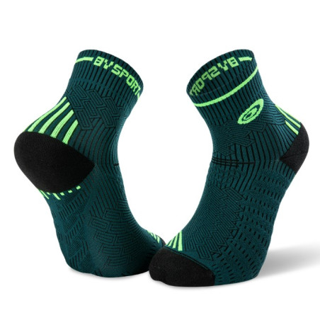 Chaussettes Running BV SPORT Courtes RUN MARATHON Vert / Noir 2021