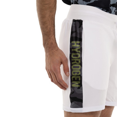 Short HYDROGEN Homme TECH CAMO Blanc / Gris /...