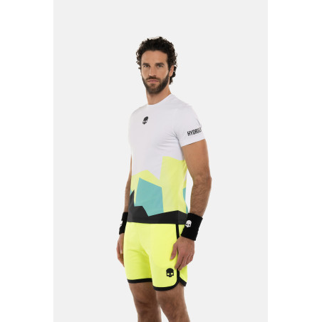 T-Shirt HYDROGEN Homme MONTAINS TECH Blanc / Vert / Jaune / Gris 2024